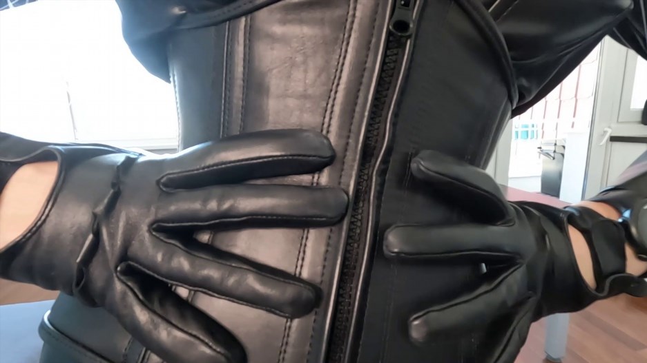 Mistress Katya Shaking Her Ass In Leather Outfit